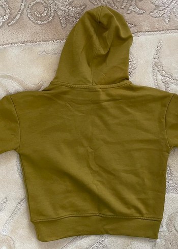 Kız Çocuk Yağ Yeşili Kapüşonlu Sweatshirt - Görsel 2