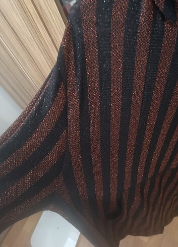 m Beden siyah Renk Orijinal zara simli uzun tunik sweat
