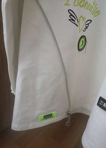 Beyaz etiketli pamuklu sweat tunik - Görsel 8