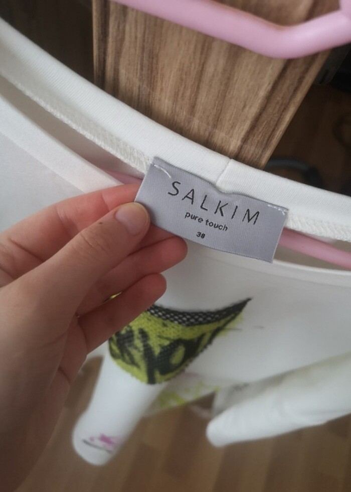 Beyaz etiketli pamuklu sweat tunik - Görsel 4