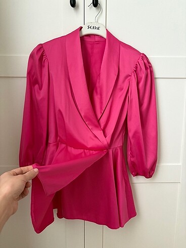 Tasarımcı Sayen pembe bluz