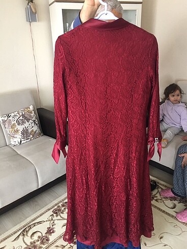 46 Beden bordo Renk Bordo gece elbisesi