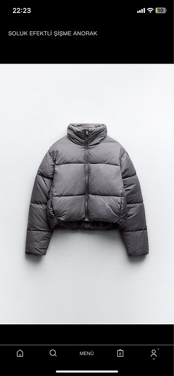 zara soluk efektli anorak mont