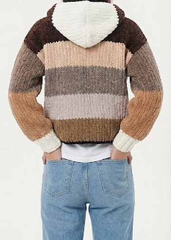 ÖzelTasarım El Örgüsü Kadife Bayan Hırka - Görsel 2