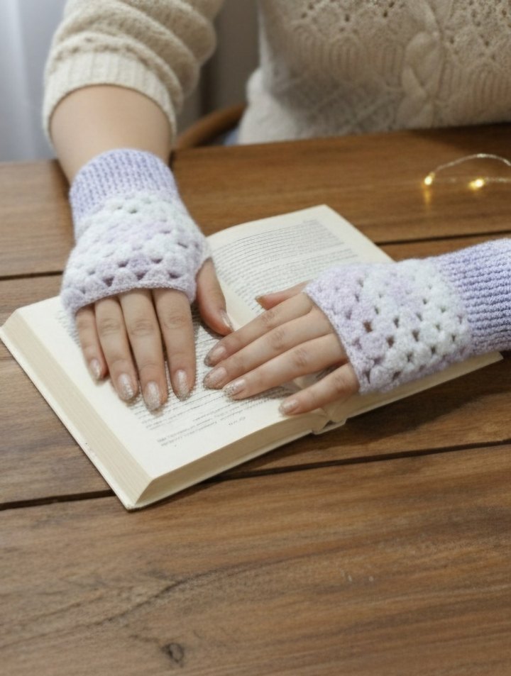 El Örgüsü Granny Parmaksız eldiven - Görsel 3