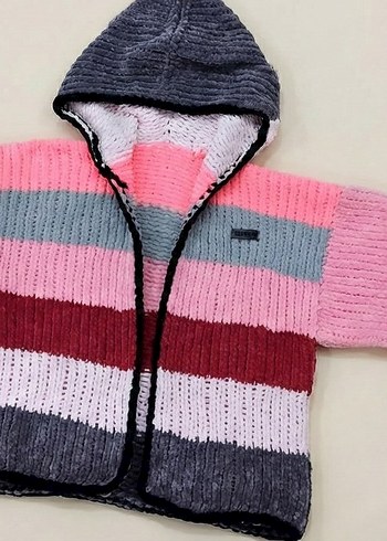 Özel Tasarım El Örgüsü Kadife Bayan Hırk - Görsel 2