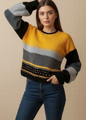 Sıcacık Tutan Kadife Örgü Kazak - Görsel 6