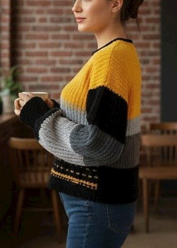 Sıcacık Tutan Kadife Örgü Kazak - Görsel 3