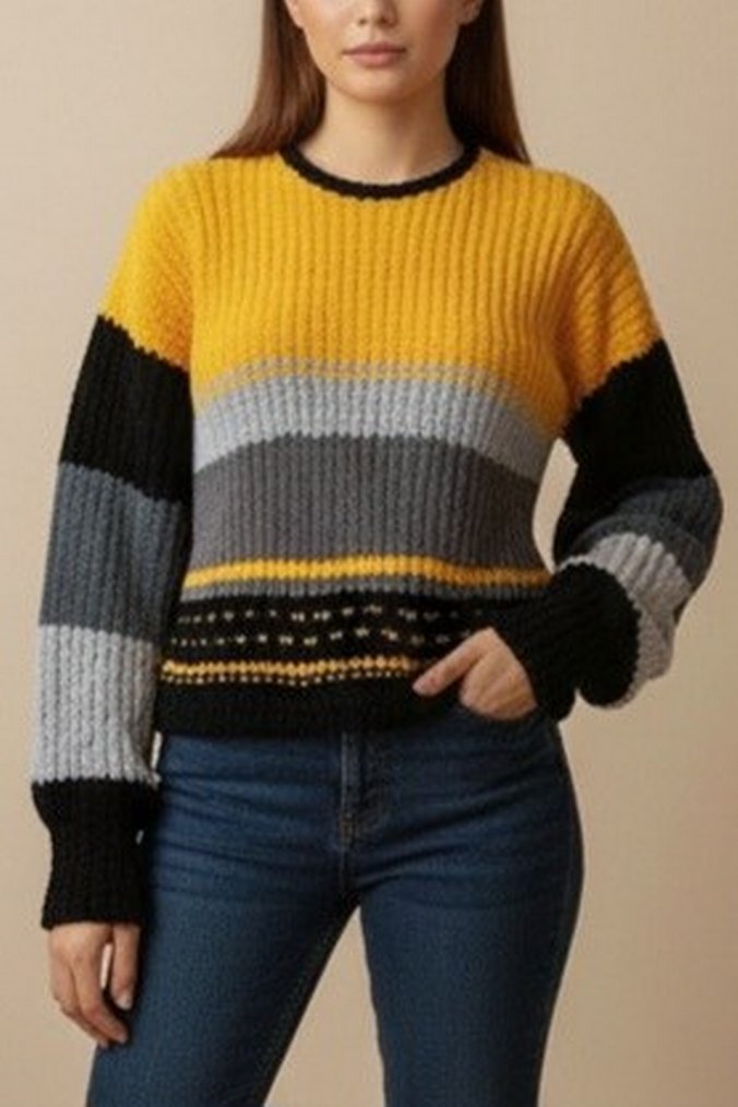 Sıcacık Tutan Kadife Örgü Kazak - Görsel 4