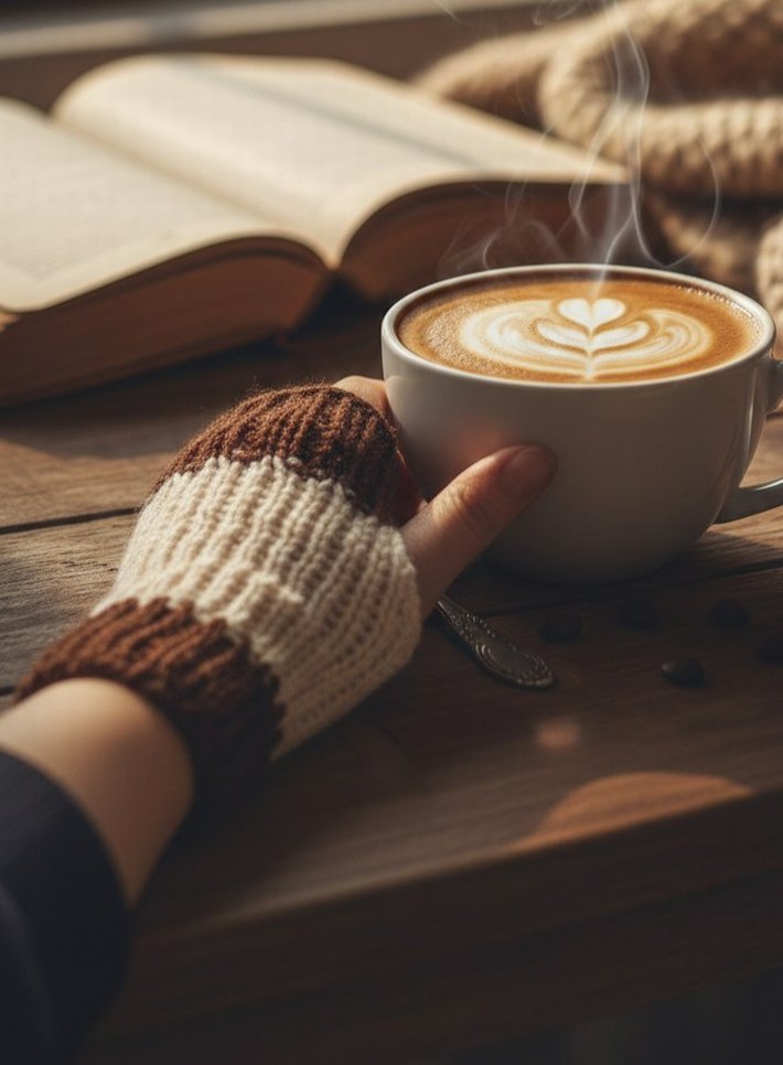 El Yapımı Parmaksız Örgü Eldivenler - Görsel 2