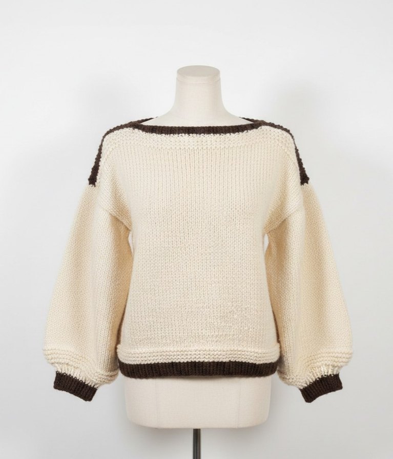 El Örgüsü Oversize Blok Renkli Triko Kazak - Görsel 5