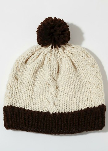 El Örmesi Ponponlu Bere - Krem & Acı Kahve - Görsel 2