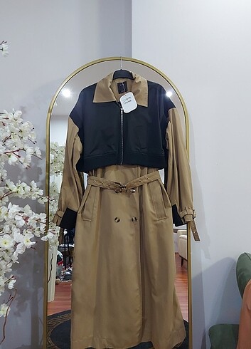 xl Beden camel Renk Twist model trençkot