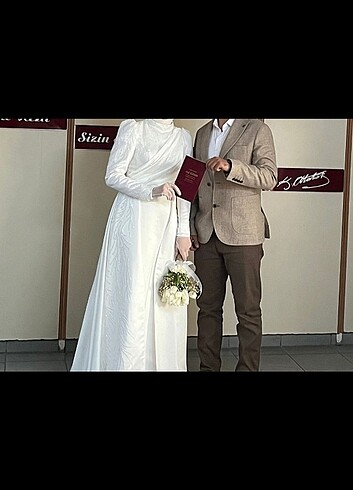 s Beden beyaz Renk Kiralik Nikah Elbisesi