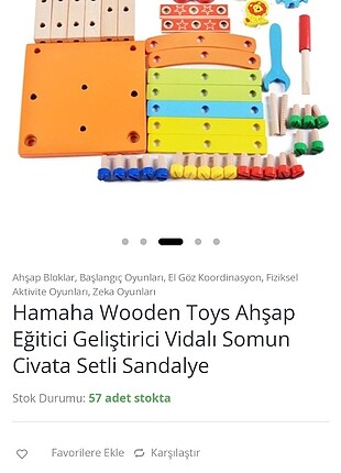 HAMAHA WOODEN TOYS AHSAP OYUNCAK SANDALYE SOMUN