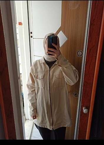 38 Beden mavi Renk Kot ceket tesettür