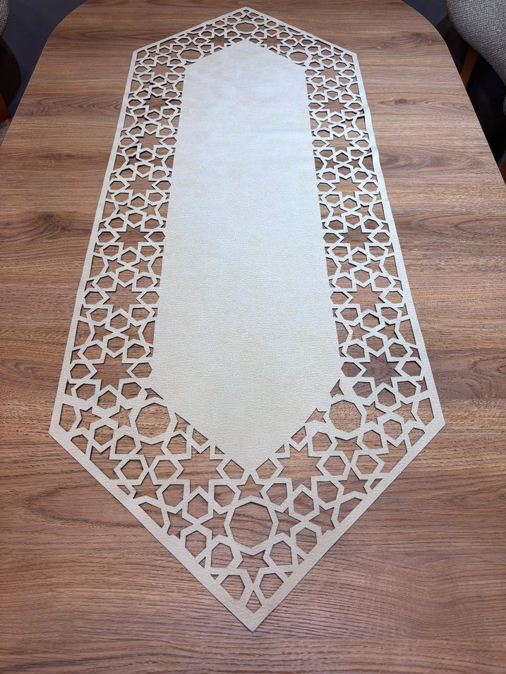 İşlemeli Beyaz Masa Koşucusu - Görsel 2