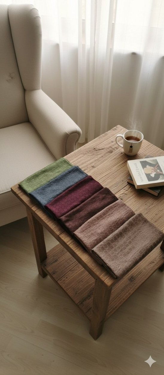 Kadın Kahverengi Drapeli Şal - Görsel 2