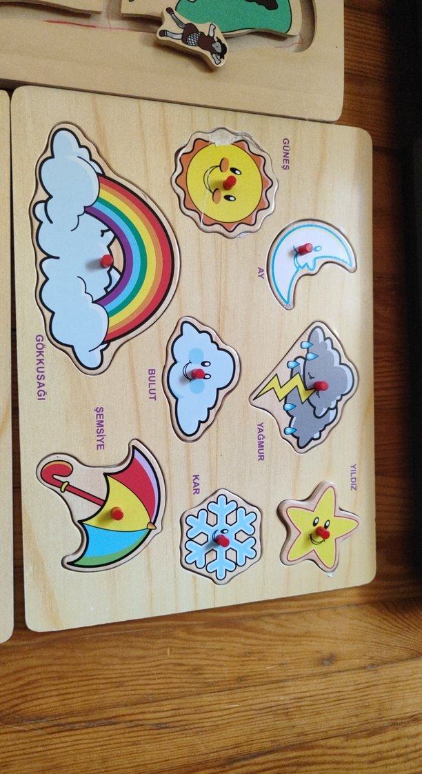 Renkli Ahşap Çocuk Bulmacası Seti - Görsel 2