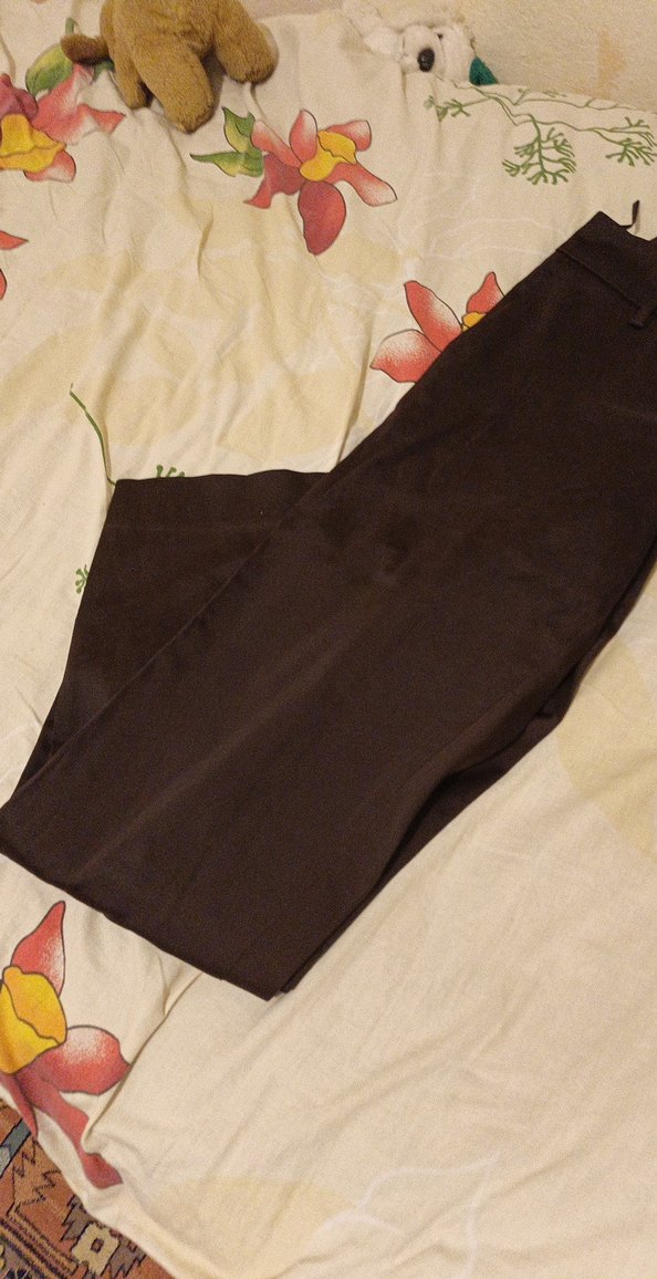 Kahverengi Kemerli Kadın Kumaş Pantolon - Görsel 2