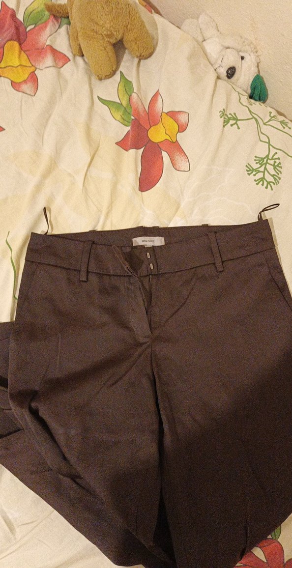 Kahverengi Kemerli Kadın Kumaş Pantolon - Görsel 4