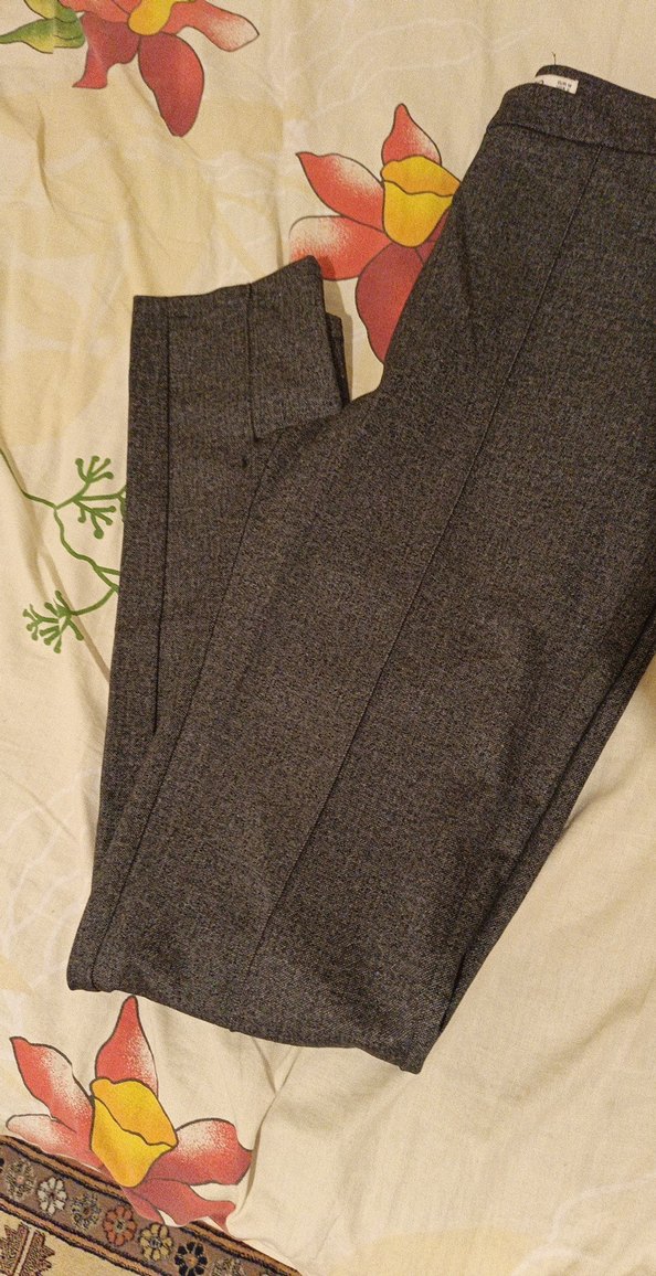 Gri Kadın Kumaş Pantolon, Fermuarlı, Ofis Şıklığı - Görsel 2