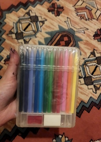 12 Renk Silinebilir Pastel Boya Seti - Görsel 2