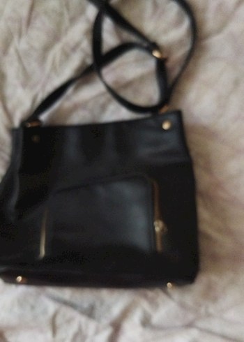 Siyah Deri Tokalı Kadın Çanta - Görsel 9