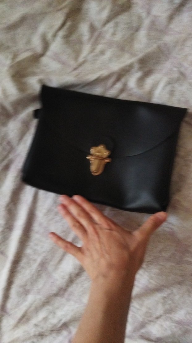 Kemer Tokalı Siyah Deri Kadın Çantası - Görsel 2