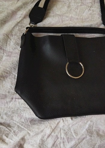 Siyah Deri Kadın Omuz Çantası - Görsel 2