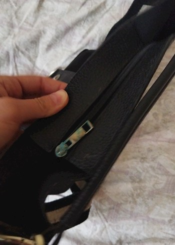 Siyah Deri Kadın Omuz Çantası - Görsel 6