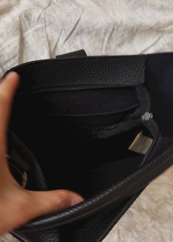 Siyah Deri Kadın Omuz Çantası - Görsel 7