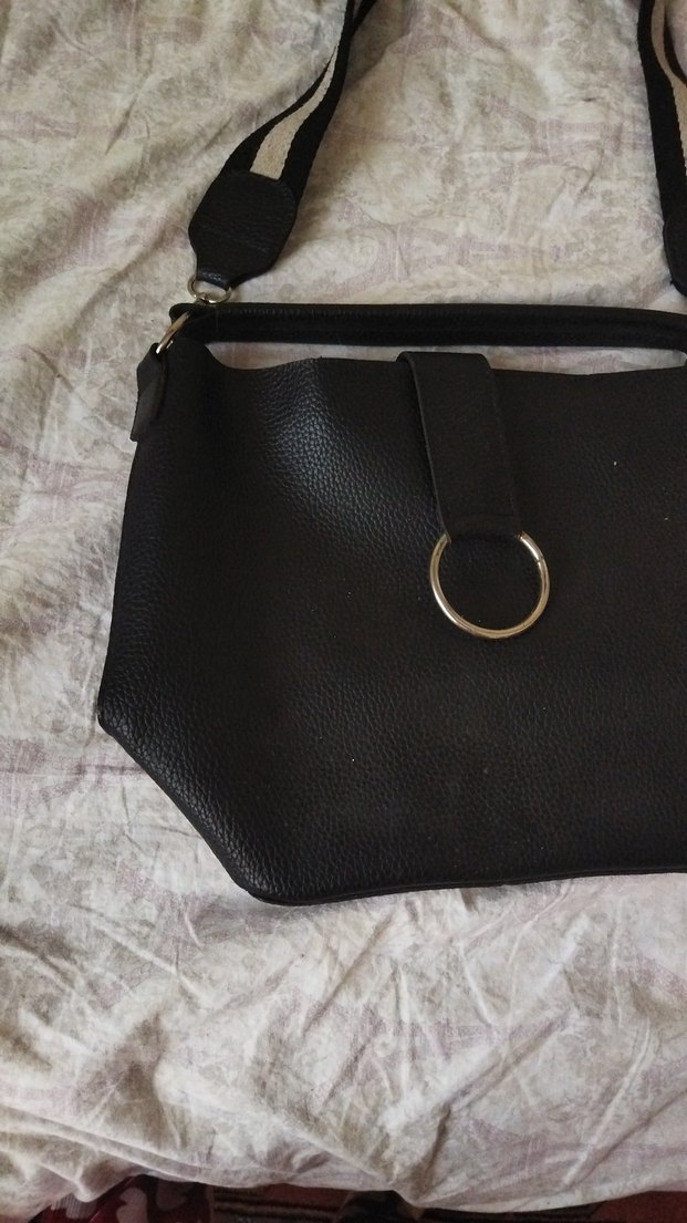 Siyah Deri Kadın Omuz Çantası - Görsel 2