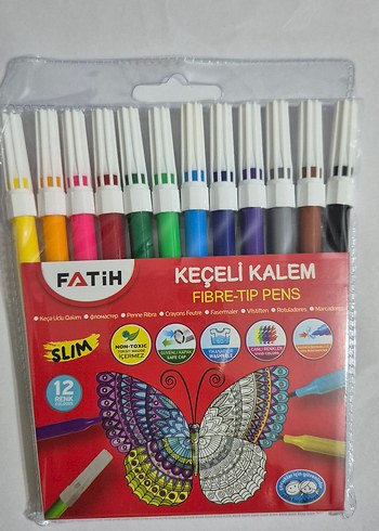 Fatih 12 Renk İnce Uçlu Keçeli Kalem Seti