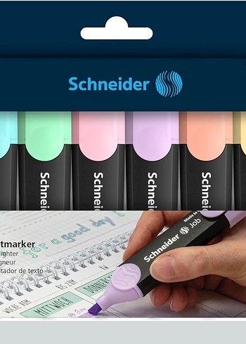 Schneider Pastel Fosforlu Kalem 6lıSET