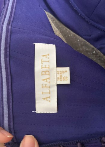 42 Beden Alfa Beta Mor Straplez Pilili Mini Abiye Elbise