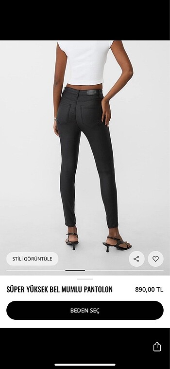 s Beden stradivarius yüksek bel mumlu pantolon