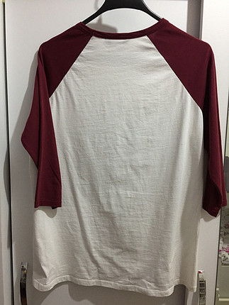 Bordo-beyaz T-shirt