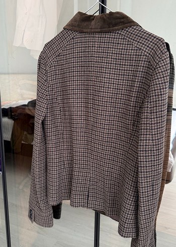 38 Beden kahverengi Renk Düğmeli Kahverengi Kadın Blazer Ceket