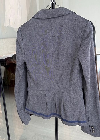 Diğer Gri Denim Düğmeli Kadın Blazer Ceket