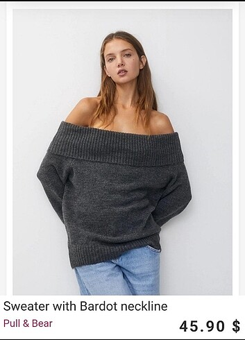 s Beden Pull&Bear Açık Omuzlu Triko Kazak