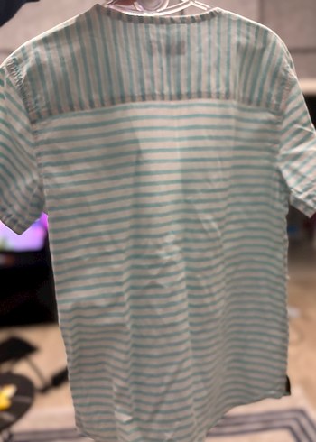 Pastel Çizgili Erkek Kısa Kollu Gömlek - Görsel 2