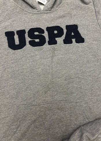 USPA Gri Kapüşonlu Sweatshirt ve Eşofman - Görsel 3