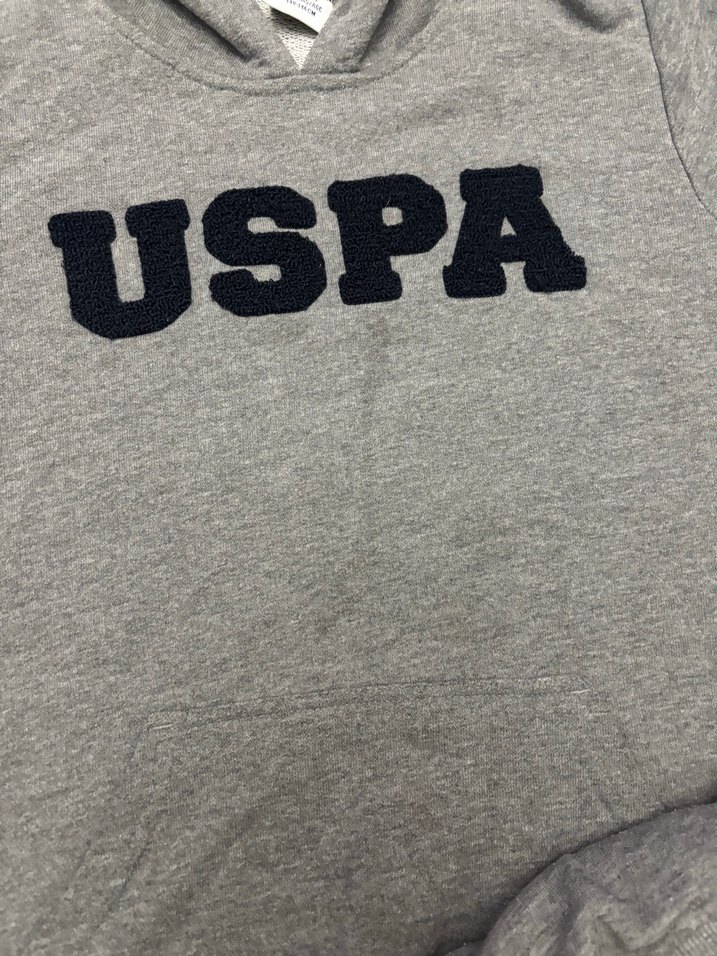USPA Gri Kapüşonlu Sweatshirt ve Eşofman - Görsel 3