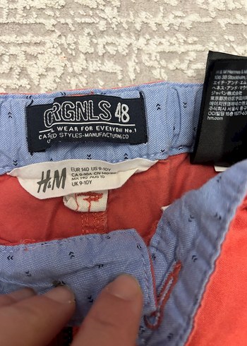 H&M Kemerli Kırmızı Erkek Midi Şort - Görsel 2