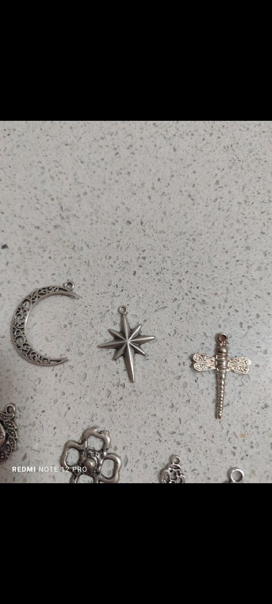 Gri Bohem İşlemeli Boncuklu Kadın Charm Seti - Görsel 2
