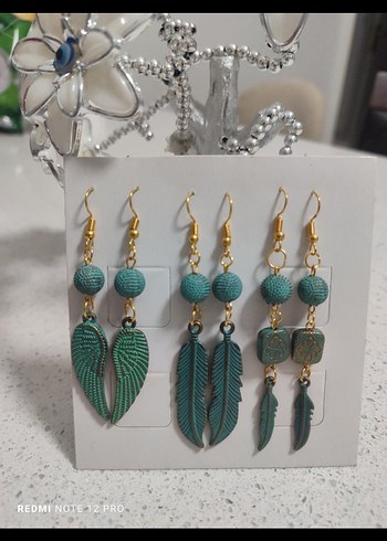 3 adet 100 tlBohem Küpeler - Görsel 2