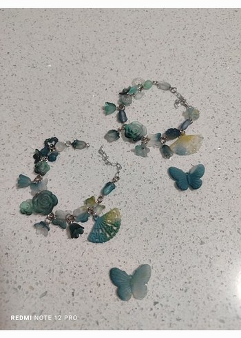 Mor Boncuklu Bohem Çiçekli Bileklik - Görsel 4