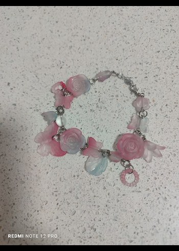 Mor Boncuklu Bohem Çiçekli Bileklik - Görsel 2