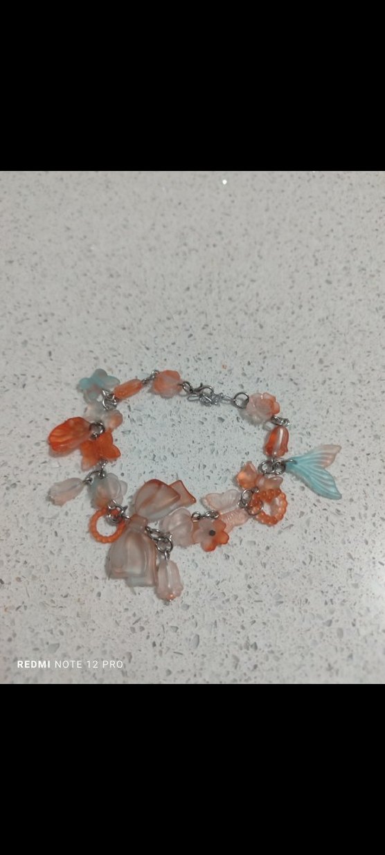 Mor Boncuklu Bohem Çiçekli Bileklik - Görsel 3